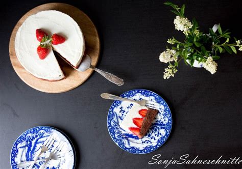 Erdbeer Sahne Torte mit Schokoboden - ohne Gelatine | Erdbeer sahne ...