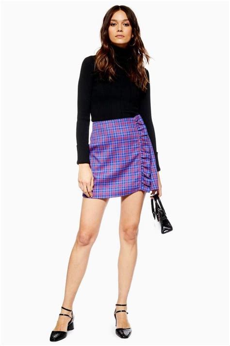 Topshop Check Frill Mini Skirt Mini Skirts Topshop Outfit Topshop
