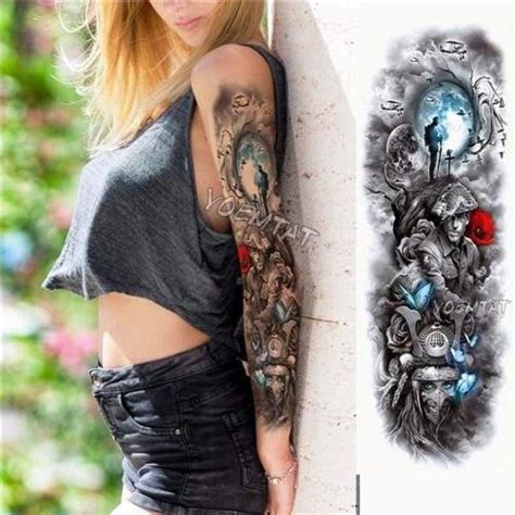 Sexy Large Arm Sleeve Tattoo Temporary Tattoos
