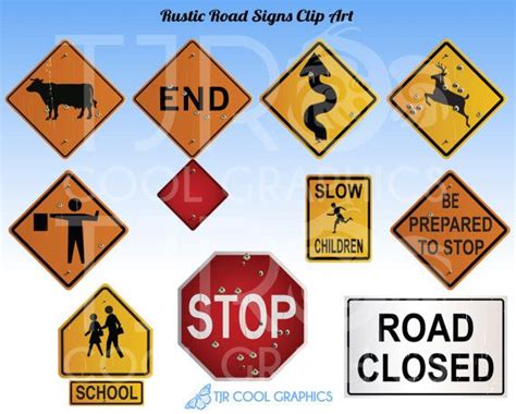 Rustic Road Signs Clipart Construction Clip Art By Joycreating Cross
