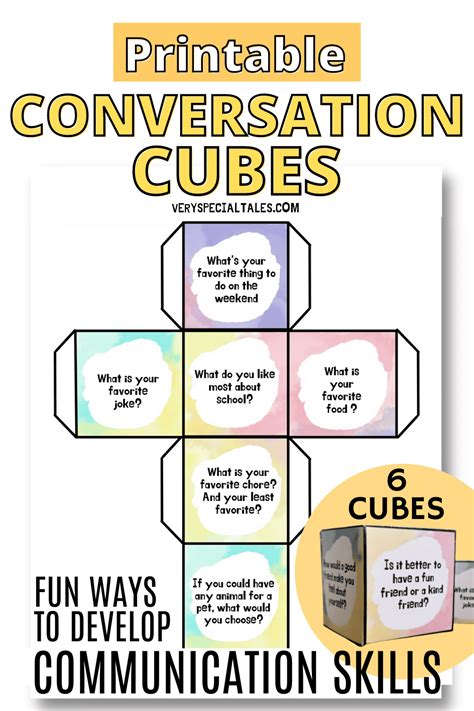 Roll The Question Dice 5 Fun Conversation Cubes Printable Pdf In