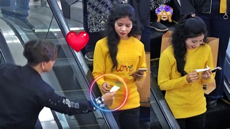 passing flirty lines note on the escalator 😉 by shady ujju youtube