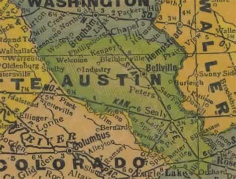 Austin County Texas History Cities And Towns Courthouse Vintage Maps