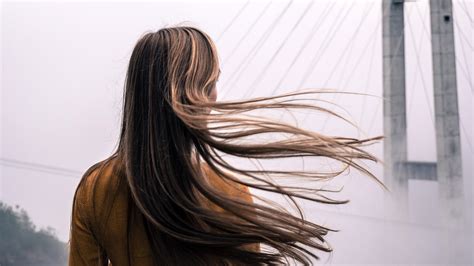 Girl With Hair Blowing In The Wind Image Free Stock Photo Public