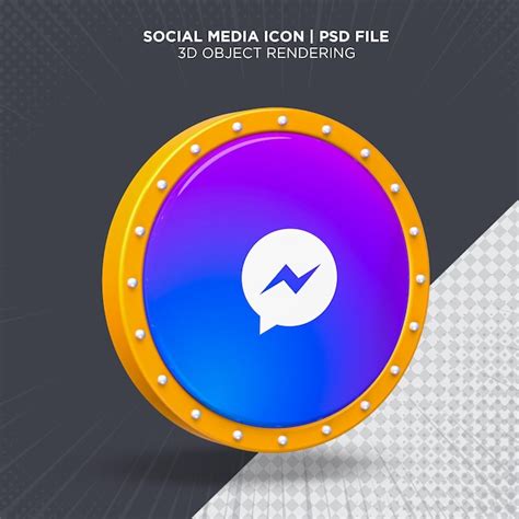Premium Psd Social Media Messenger Icon Circle Light Logo 3d Rendering