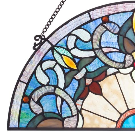 Astoria Grand Corista Half Moon Stained Glass Window Panel And Reviews