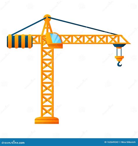Construction Crane Icon Cartoon Style Stock Vector Illustration Of