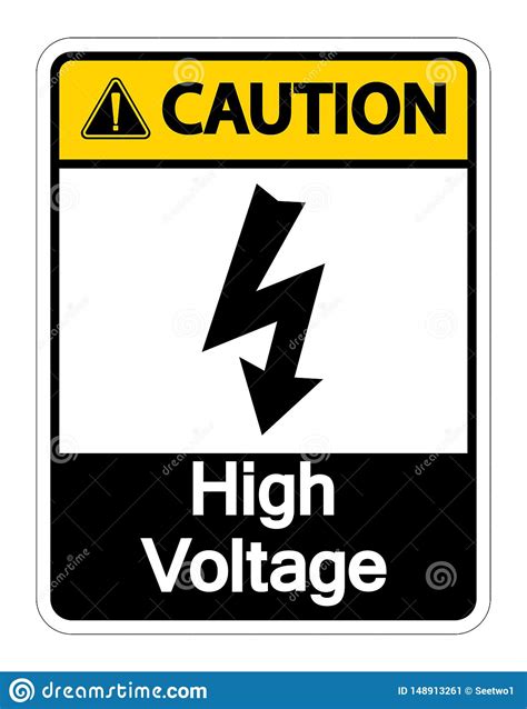 Caution High Voltage Sign Isolate Isolate On White Background,Vector Illustration Stock Vector ...