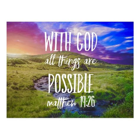 All Things Are Possible Bible Verse Scripture Postcard