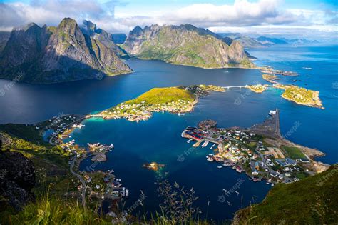 Premium Photo Panorama Of Lofoten Islands In Norway From Famous