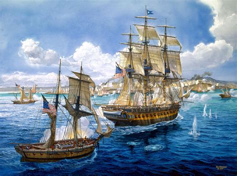 Art Battle Sea Painting Ships Navy Guns Military Ship Wallpaper