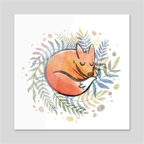 Sleeping Fox Drawing