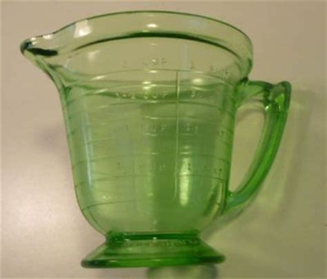 Green Depression Glass Measuring Pitcher Antique Price Guide Details