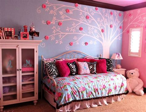 Girls Bedroom Ideas Pink And Purple Room For Twin Girls One Wall Is