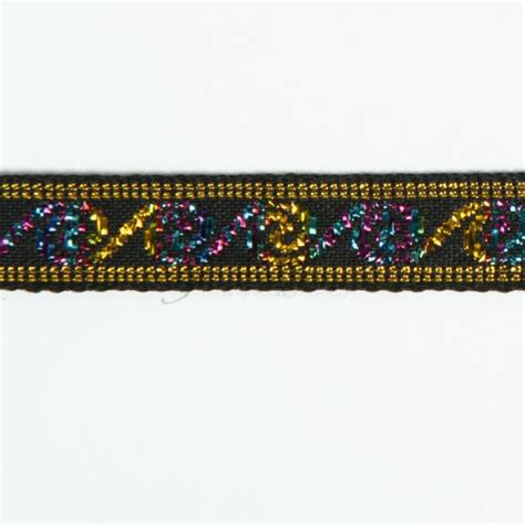 Indian Trim Black Gold Multi Swirl Indt18 22 Shine Trimmings And Fabrics