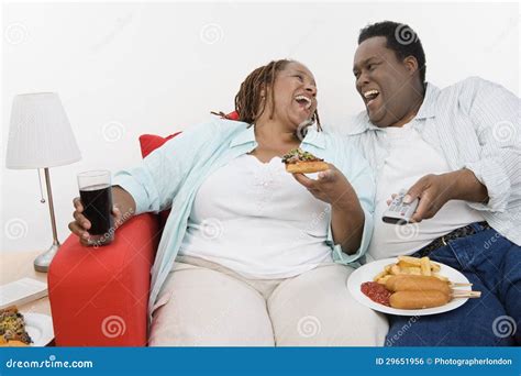 An Obese Couple Laughing Together Stock Photo Image Of Happiness