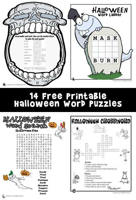 Halloween Word Puzzles Woo Jr Kids Activities