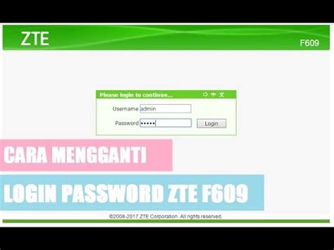 Open your web browser (e.g. Password Router Zte Zxhn F609 - Cara Mengganti Ssid ...