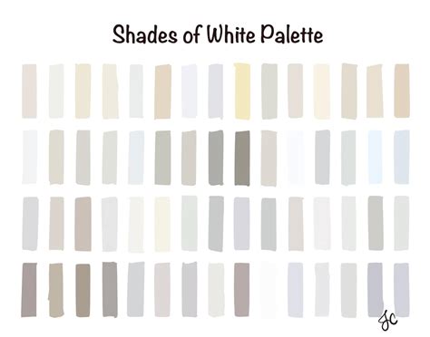 Procreate Shades Of White Palettes 60 Colors Swatch Files Etsy