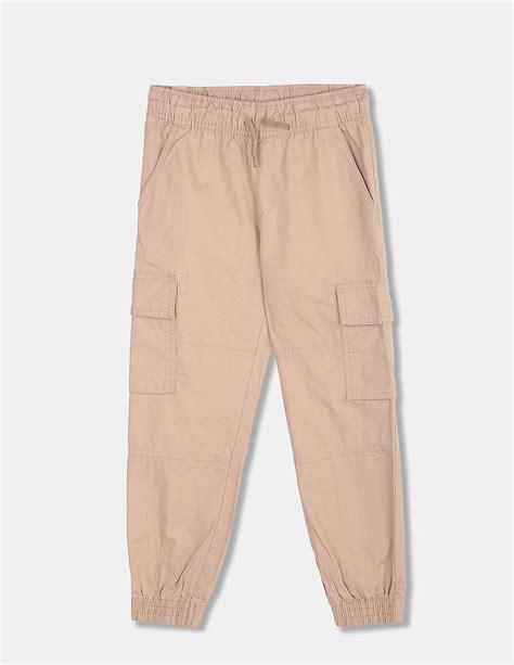 Buy The Childrens Place Boys Beige Cargo Jogger Pants