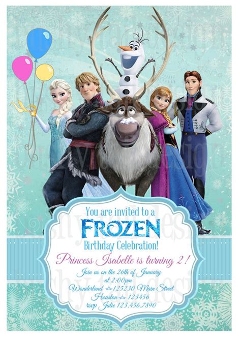 Disney Frozen Birthday Invitation Etsy