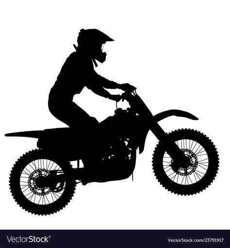 Silhouette Of Motorcycle Rider Performing Trick Vector Image