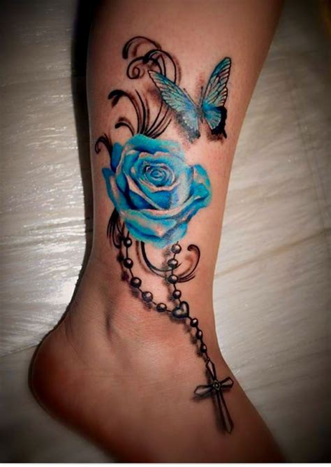 Yellow rose tattoo is a symbolism of friendship. Related image #rosaryfoottattoos | Foot tattoos, Rosary ...