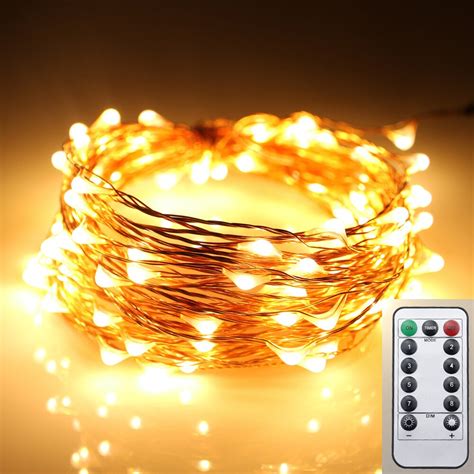 510m 50100leds 8modes Remote Control Copper Wire Battery Powered