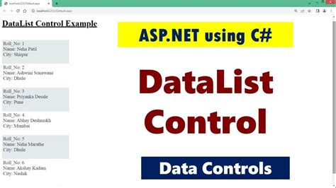 DataList Control ASP NET Using C Retrieve Data From Database And