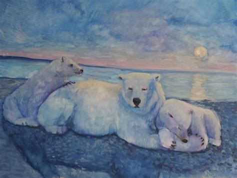 Polar Moon Painting By Lisa Mcknett Fine Art America