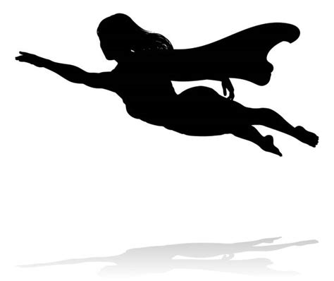 Black Superwoman Silhouettes Illustrations Royalty Free Vector