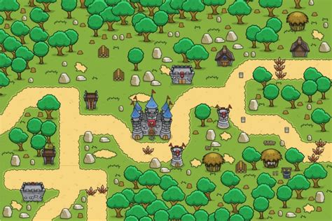 Forest Top Down 2d Game Tileset