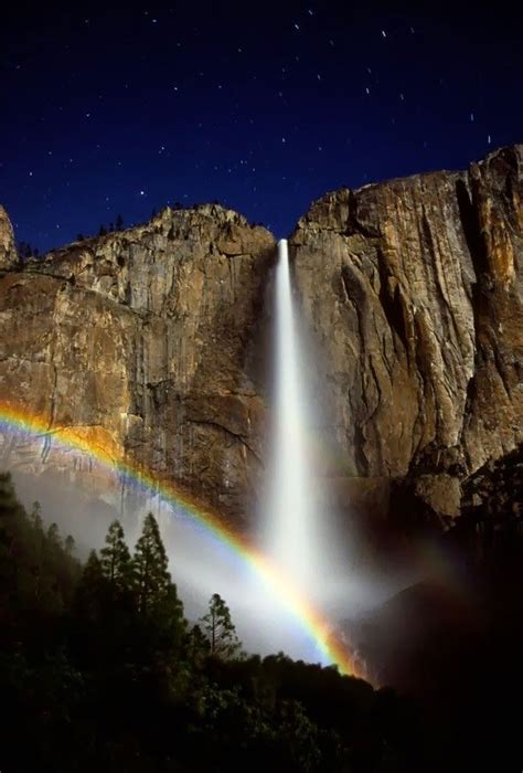 Lunar Rainbow Yosemite Falls Waterfall Nature Yosemite Falls