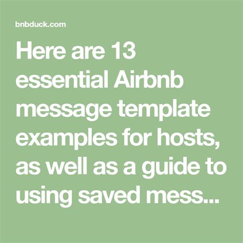 Here Are 13 Essential Airbnb Message Template Examples For Hosts As