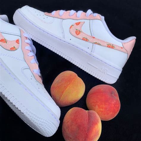 Peach Tick Af1 The Custom Movement In 2021 White Nike Shoes Peach Shoes Nike Air Shoes