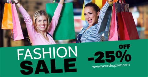 Fashion Sale Advert Shopping Discount Promo Model Wall Promo Template