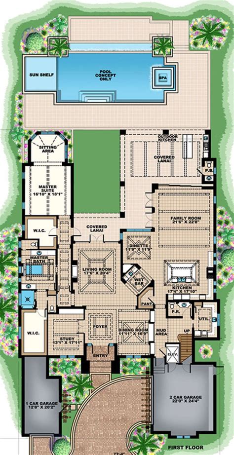 House Plan 1018 00246 Coastal Plan 6833 Square Feet 5 Bedrooms 6