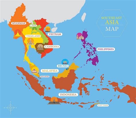 Map Of Asia With Regions Knowp Large Map Of Asia