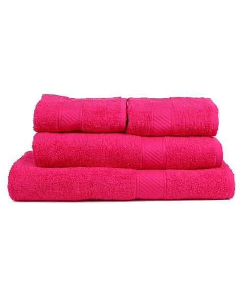 Trident Hot Pink 4 Pcs Couple Bath Towels Set Buy Trident Hot Pink 4 Pcs Couple Bath Towels