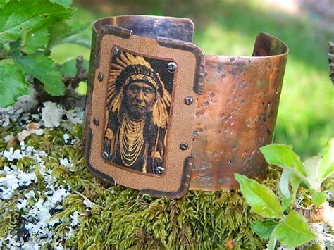 Native American Cuff Mens Copper Bracelet Chief By Peacemama73 Mens