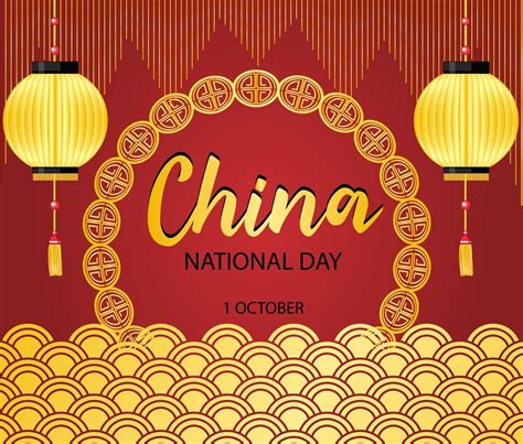 Chinas National Day On October 1st Logo Banner 2896346 Vector Art At