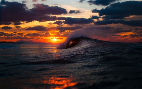 Wallpaper Sunset Sea Reflection Sky Beach Sunrise Evening Waves Coast Horizon Dusk