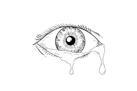 Human Eye Crying Tears Flowing Drawi Eye Sketch Eye Drawing Crying