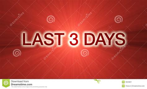 Last 3 Days Sale Banner In Red Stock Illustration ...
