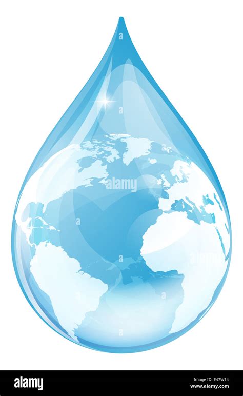 Water Drop Earth Globe Environmental Concept An Illustration Of A