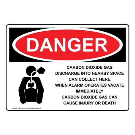 Danger Sign Carbon Dioxide Gas Discharge Osha