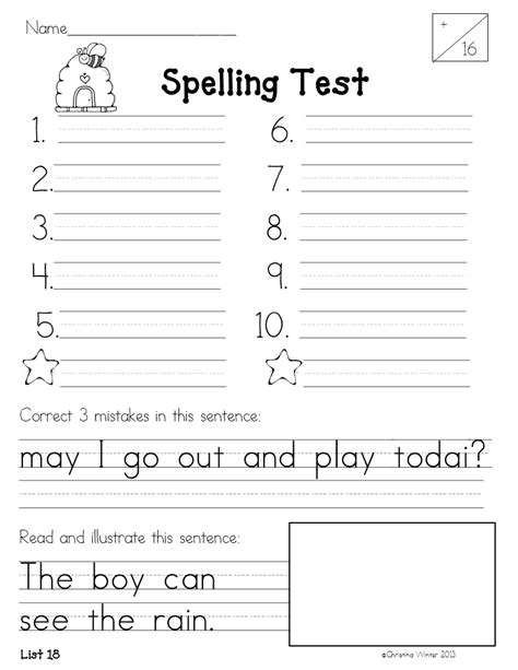 Read Pdf And Download First Grade Spelling Homework First Grade