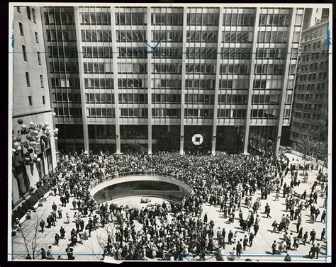 Chase Manhattan Bank New York City Plaza With Large Crowd Library