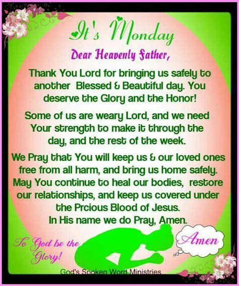 Get all monday blessings, monday morning blessings, monday blessings quotes, images, and prayer for the new week. Pin by Rolita Buchanan on Daily Prayers | Monday prayer ...