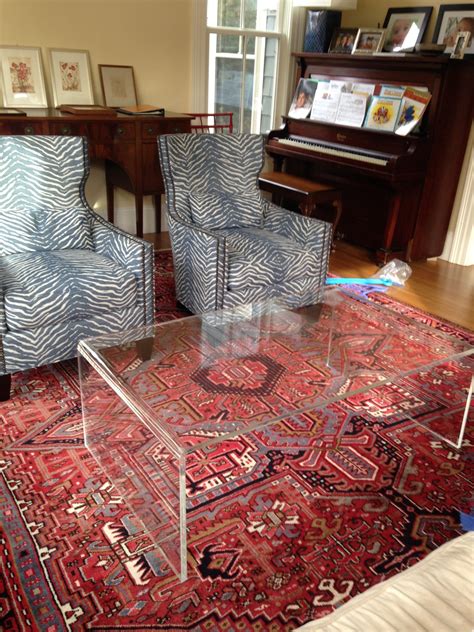 Clean with mild soap and water; Handcrafted Acrylic "Waterfall" Style Coffee Table in 3/4 ...